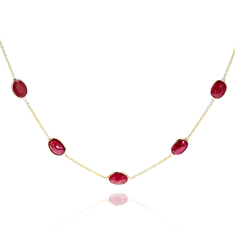 Oval Ruby Necklace, 18k