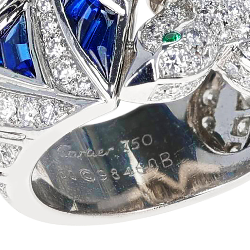 Cartier Les Oiseaux Libérés Diamond, Emerald and Sapphire Ring