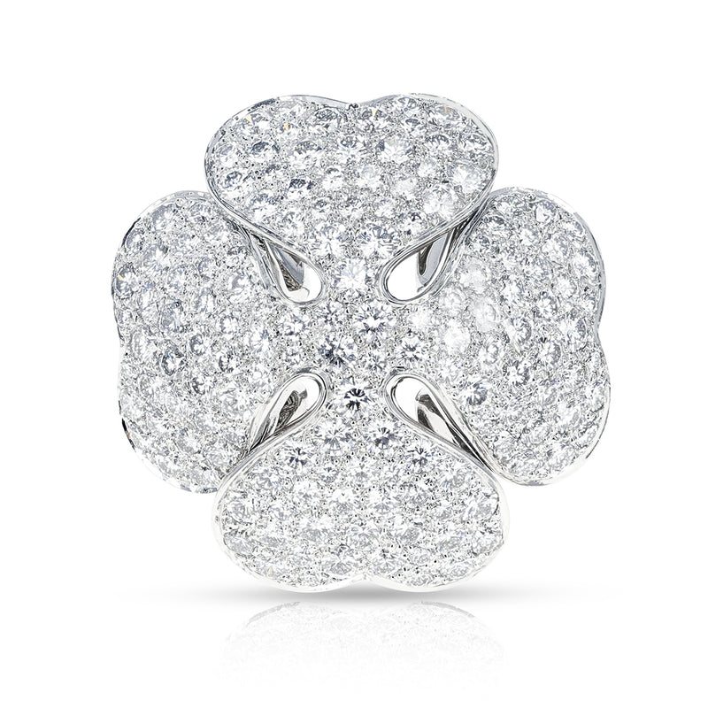 Cartier Anniversary Edition Clover Diamond Earrings, Part of Set