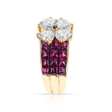 Van Cleef & Arpels Mystery Set Ruby with Heart Shape Diamonds, 18k