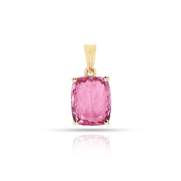 Pink Tourmaline Pendant (5 ct), 18K Yellow Gold