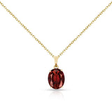 Oval Red Tourmaline Pendant (5 cts), 18K Yellow Gold