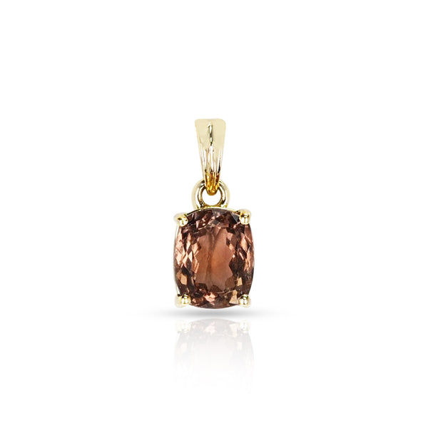 Brown Tourmaline Pendant (2.5 cts), 18K Yellow Gold