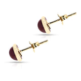 Opal Round Cabochon Stud Earrings, 18k