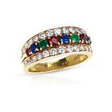 Van Cleef & Arpels Ruby, Emerald, Sapphire and Diamond Ring, 18k
