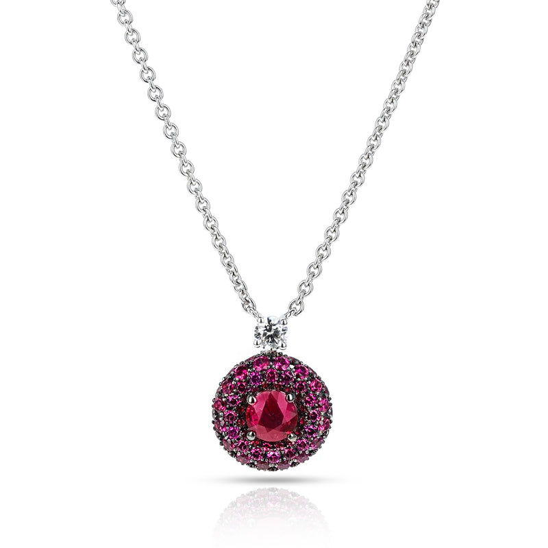 GRAFF Ruby and Diamond Pendant Necklace, White Gold