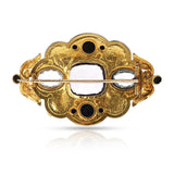 Victorian Cushion Amethyst and Oval Topaz Brooch, 18k