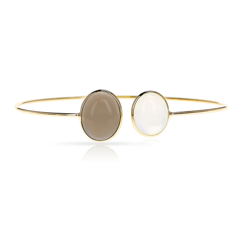 Oval Emerald Bangle, 18k