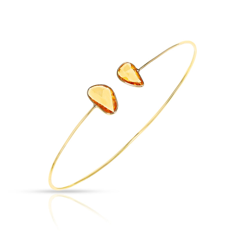 Mixed Shape Orange Sapphire Bangle, 18k