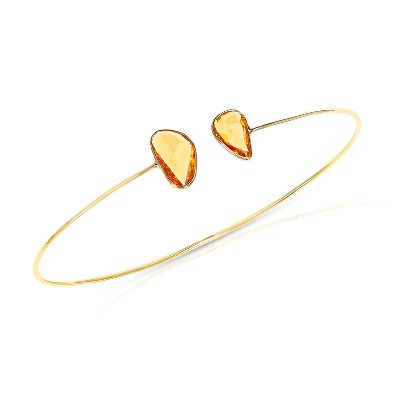 Mixed Shape Orange Sapphire Bangle, 18k