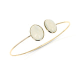 Oval Moonstone Cabochon Bangle, 18k