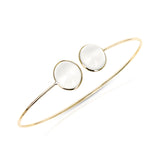 Round Moonstone Cabochon Bangle, 18k