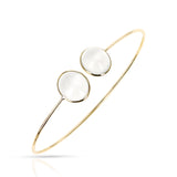 Round Moonstone Cabochon Bangle, 18k