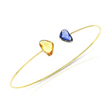 Mixed Shape Blue and Yellow Sapphire Bangle, 18k