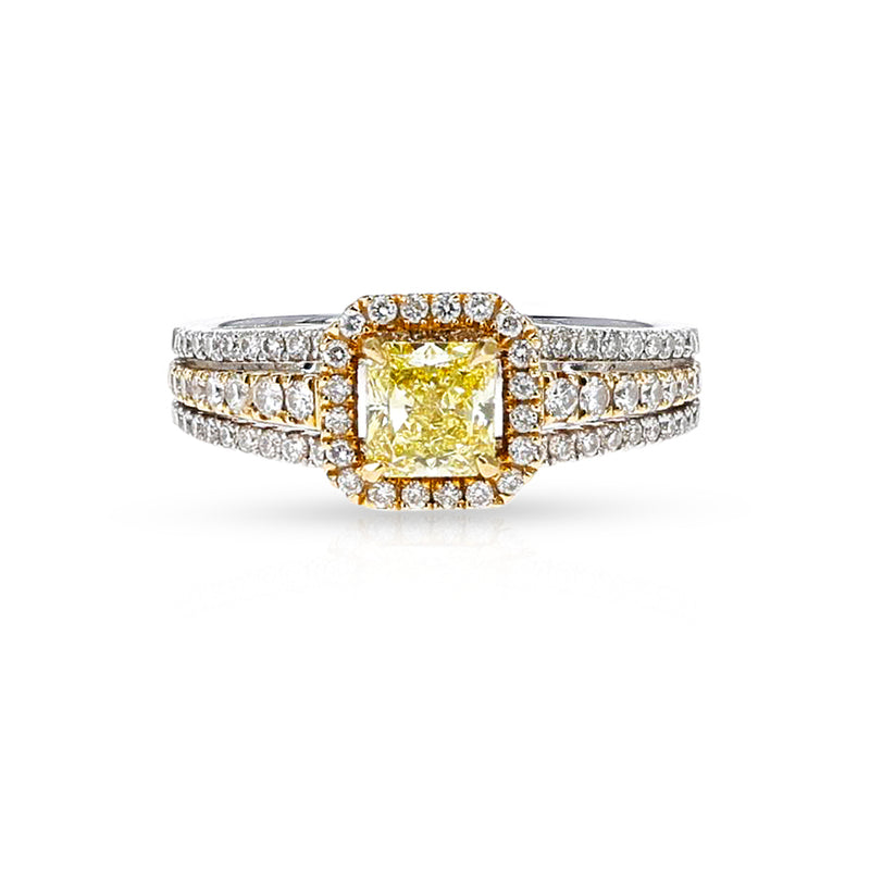 GIA Certified Fancy Intense Yellow 0.60 ct. Square Diamond Ring