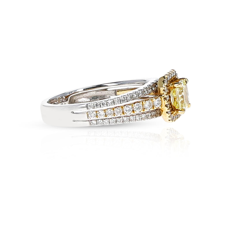 GIA Certified Fancy Intense Yellow 0.60 ct. Square Diamond Ring