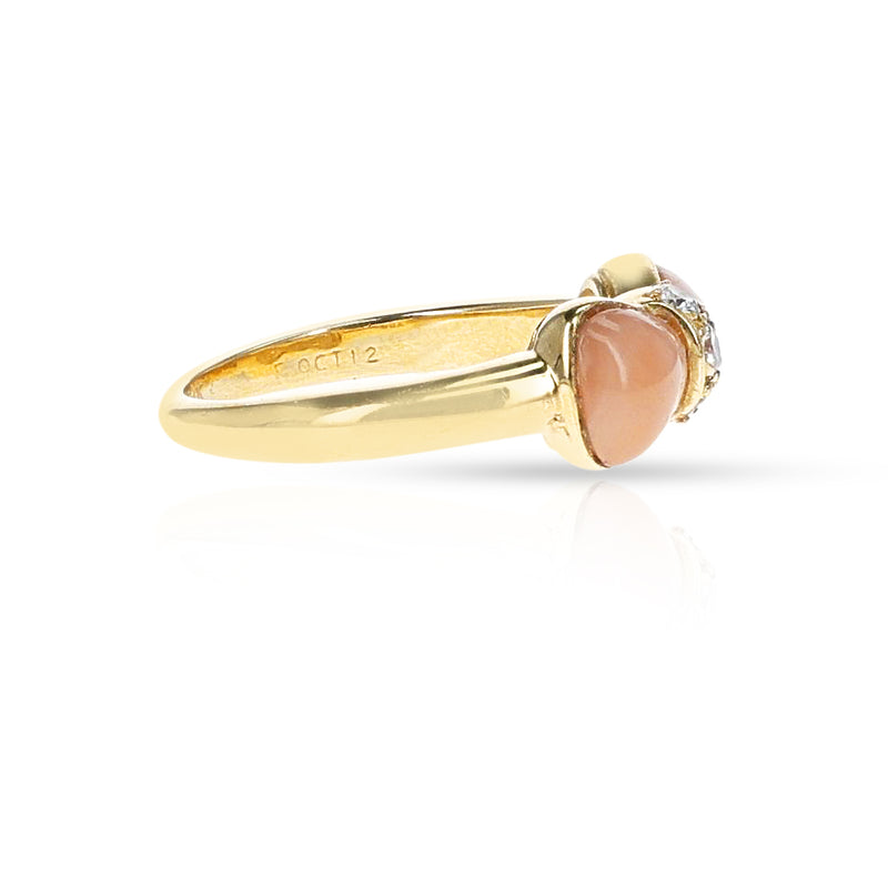 Van Cleef & Arpels Coral Bow and Diamond Ring, 18k