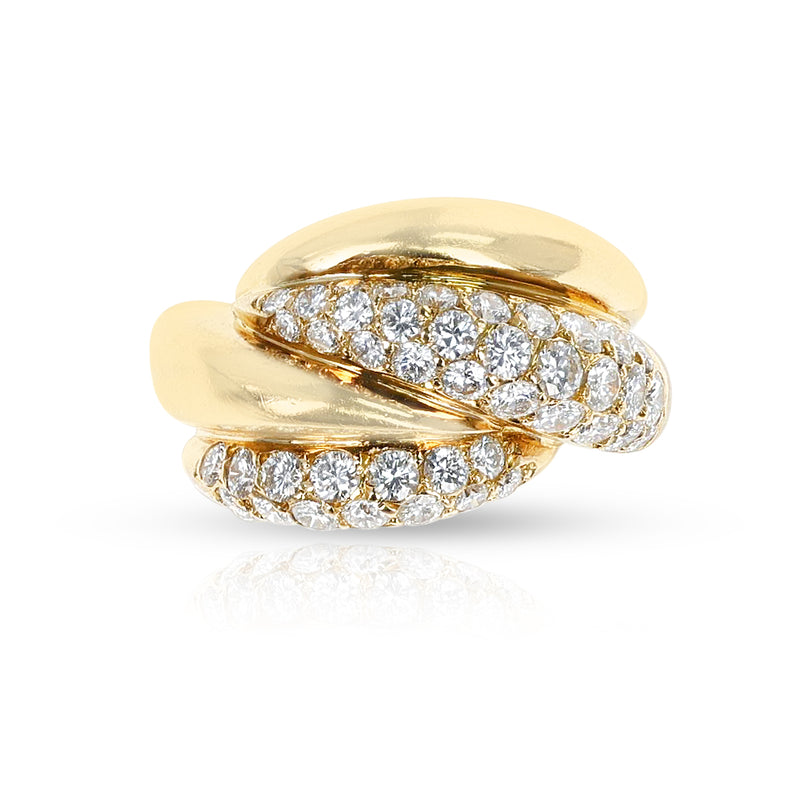 French Van Cleef & Arpels Diamond Four-Step Ring, 18k