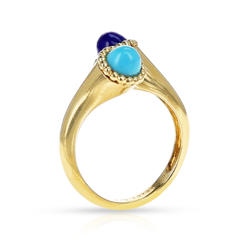 Van Cleef & Arpels Lapis and Turquoise Bypass Ring, 18k