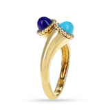 Van Cleef & Arpels Lapis and Turquoise Bypass Ring, 18k