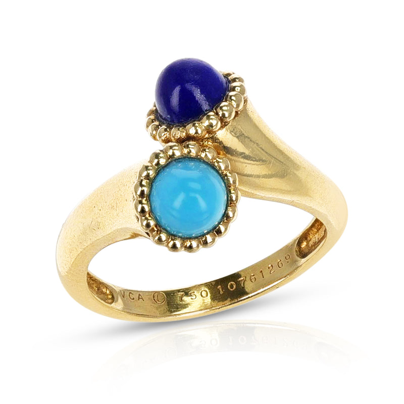 Van Cleef & Arpels Lapis and Turquoise Bypass Ring, 18k