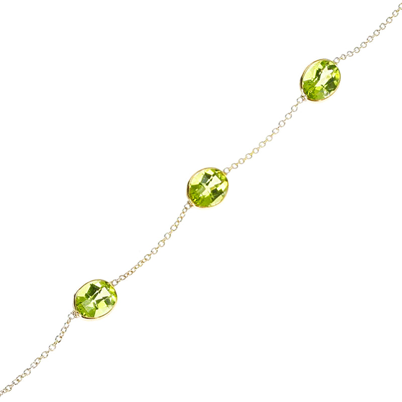 Oval Peridot Bracelet, 18K