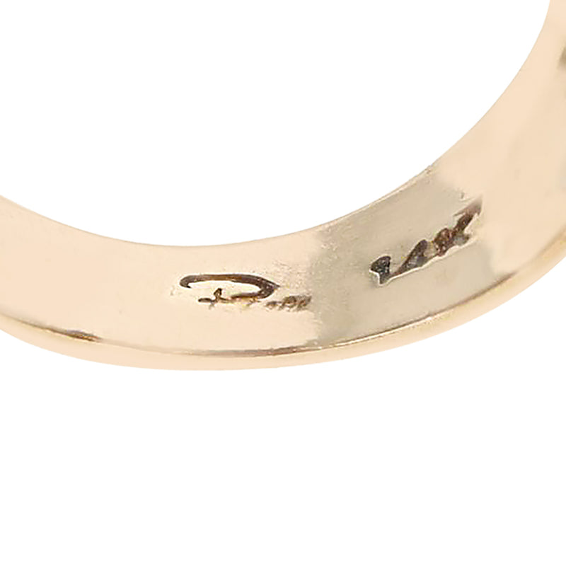 Three Stone Pink and Green Tourmaline Ring, 14K Yellow Gold