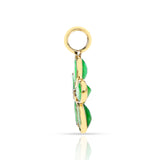 Gemstone Floral Pendant with Diamond, 18K Yellow Gold