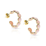 Blue Sapphire Hoop Earrings, 18k