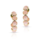 Pink Opal Cabochon Hoop Earrings, 18k