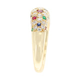 Van Cleef & Arpels Diamond, Ruby, Sapphire, Emerald Ring, 18K Yellow