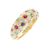 Van Cleef & Arpels Diamond, Ruby, Sapphire, Emerald Ring, 18K Yellow