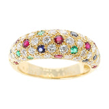 Van Cleef & Arpels Diamond, Ruby, Sapphire, Emerald Ring, 18K Yellow