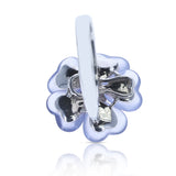 Floral Chalcedony Ring with Diamonds, 18K White Gold