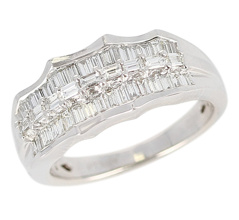 Wavy Row Platinum 1 carat Diamond Band