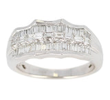 Wavy Row Platinum 1 carat Diamond Band