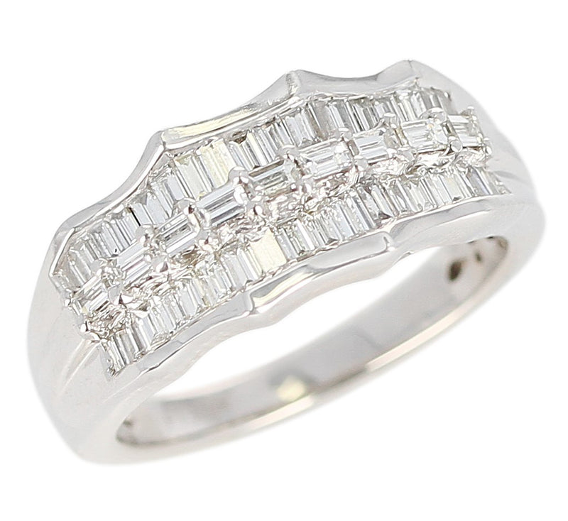 Wavy Row Platinum 1 carat Diamond Band