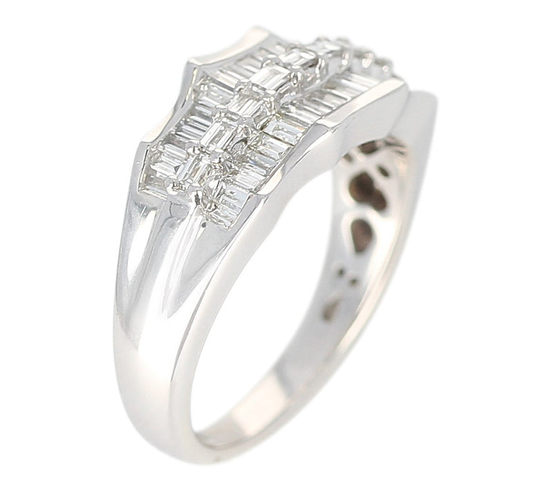 Wavy Row Platinum 1 carat Diamond Band