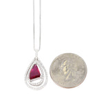 Certified 2.03 carat No Heat Vivid Red Mozambique Ruby and Diamond Pendant, Platinum