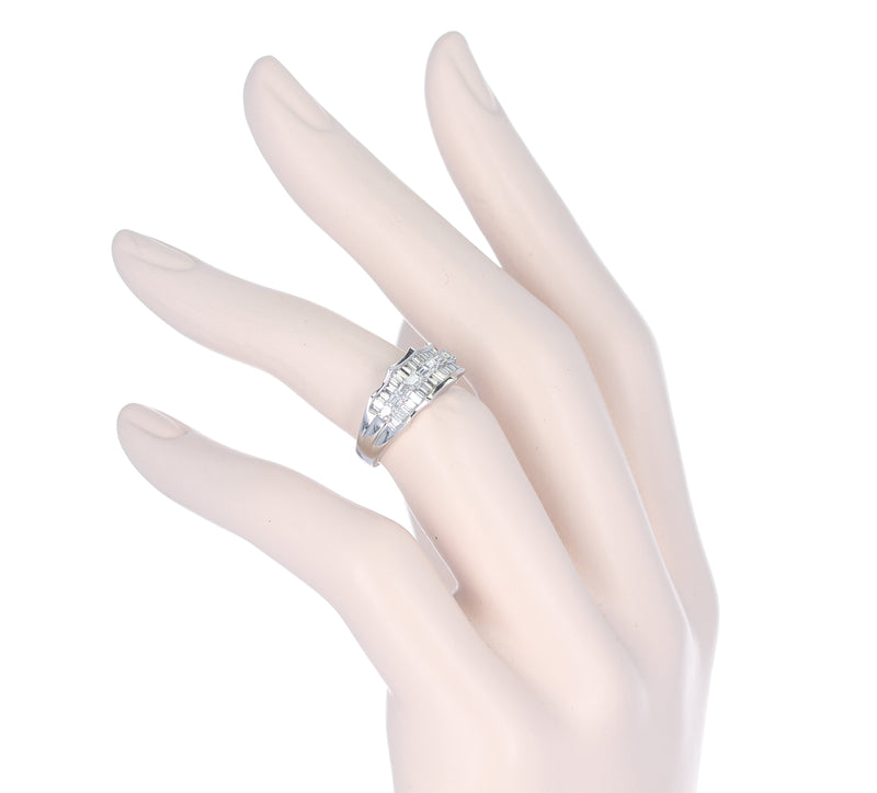 Wavy Row Platinum 1 carat Diamond Band