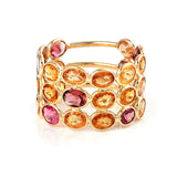 Oval Emerald Triple Layer Band, 18K Gold