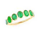 Oval Emerald Band, 18K Yellow Gold