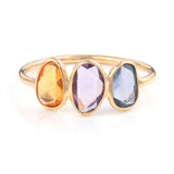 Mixed Cut Three-Stone Band, 18K Gold