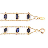 Oval Multi Sapphire Double Line, 18k Yellow Gold Bracelet