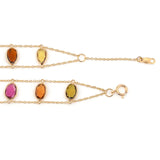 Oval Multi Sapphire Double Line, 18k Yellow Gold Bracelet