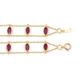 Oval Multi Sapphire Double Line, 18k Yellow Gold Bracelet