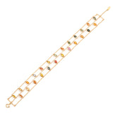 Oval Emerald, Ruby, Sapphire Double Line Adjustable Bracelet, 18k Yellow Gold