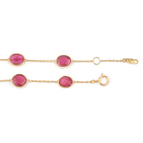 Oval Ruby Single Line, 18k Yellow Gold Bracelet