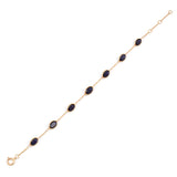 Oval Blue Sapphire Single Line, 18k Yellow Gold Bracelet