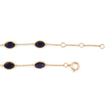 Oval Blue Sapphire Single Line, 18k Yellow Gold Bracelet